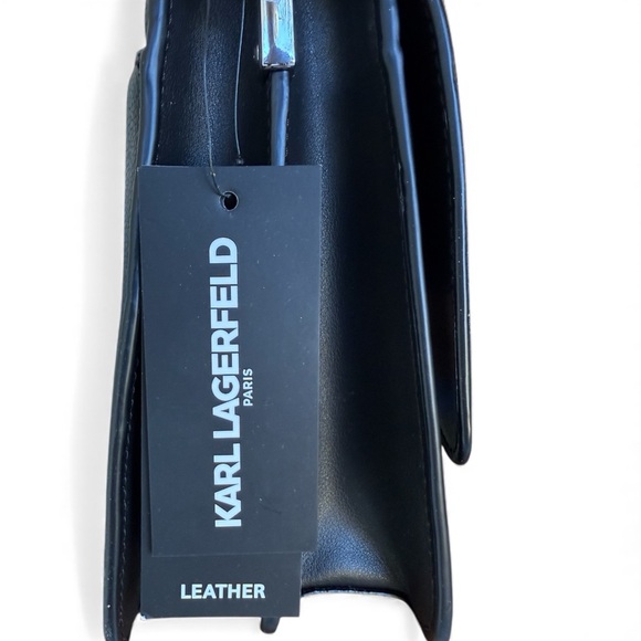 Karl Lagerfeld Black Leather Shoulder Bag w/ Dust Bag NEW WITH TAGS!!!!!! - Picture 11 of 13